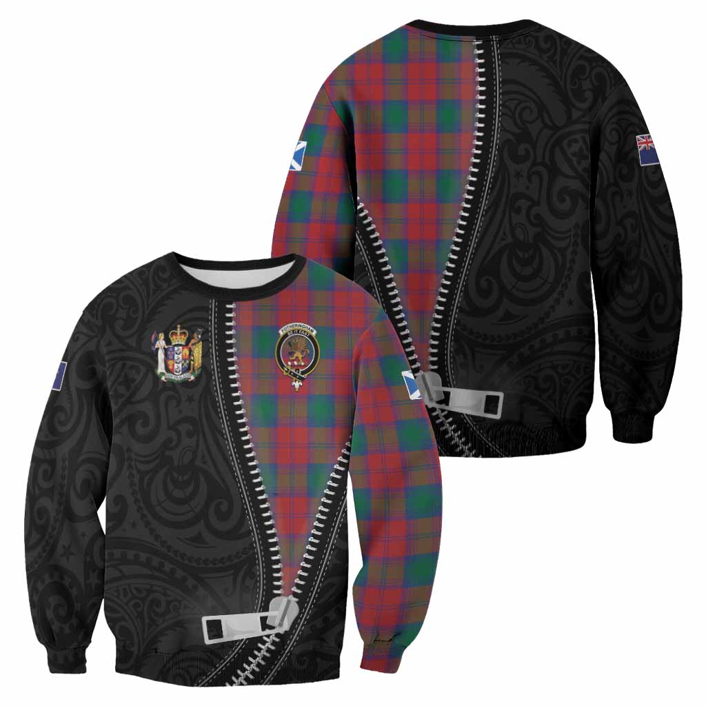 Fotheringham (Fotheringhame) Tartan Sweatshirt New Zealand Pattern Unique Zipper Stylized