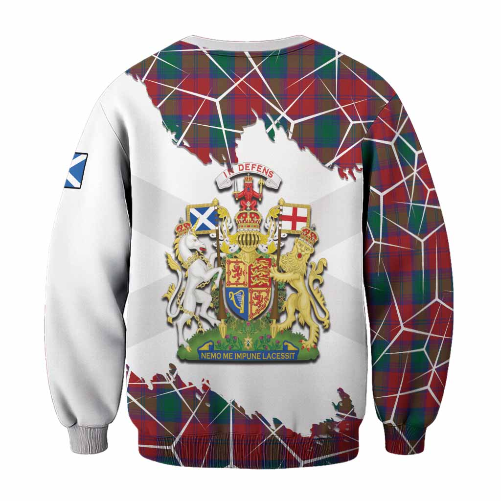 Fotheringham (Fotheringhame) Tartan Sweatshirt with Family Crest and Lion Rampant Grunge Style