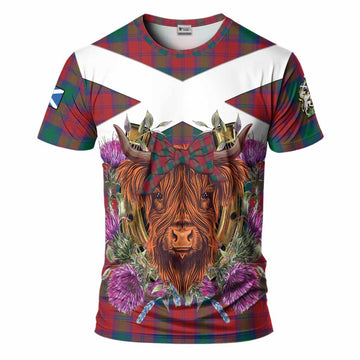 Fotheringham (Fotheringhame) Tartan T-Shirt Scottish Thistle Heilan Coo