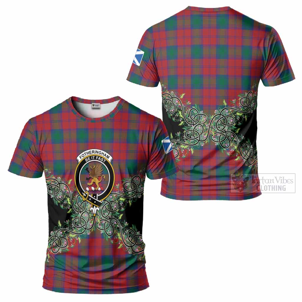 Fotheringham (Fotheringhame) Tartan T-Shirt Thistle Scottish Spirit