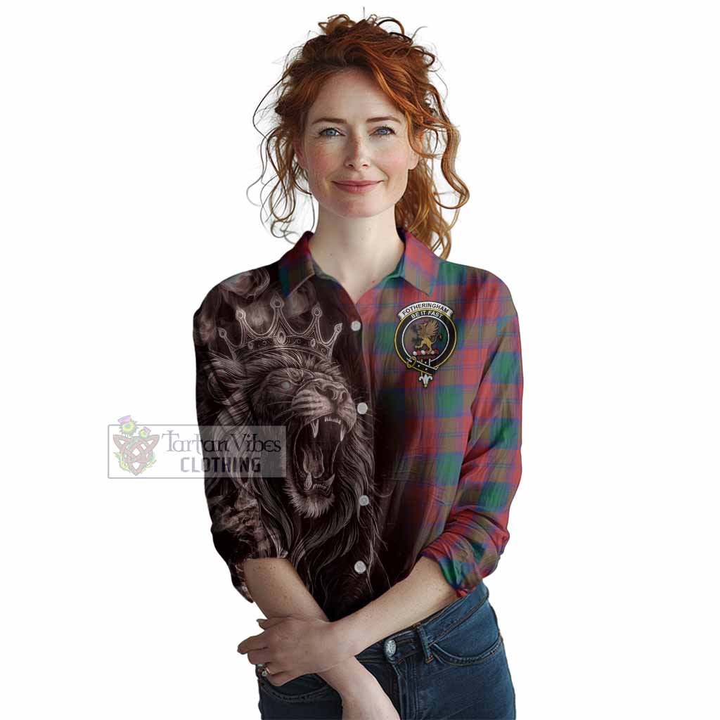 Fotheringham (Fotheringhame) Tartan Women Casual Shirt Roaring Lion Heritage