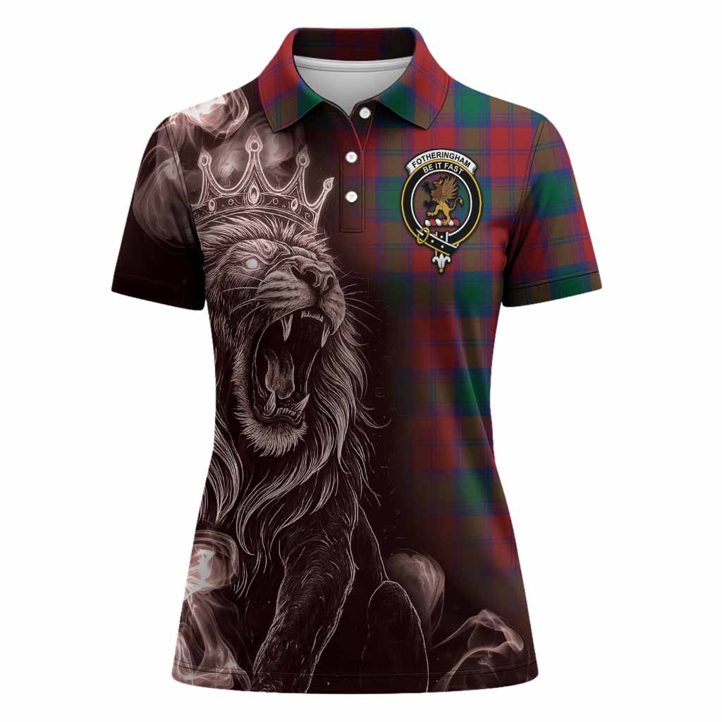 Fotheringham (Fotheringhame) Tartan Women Polo Shirt Roaring Lion Heritage