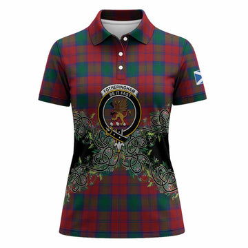 Fotheringham (Fotheringhame) Tartan Women Polo Shirt Thistle Scottish Spirit