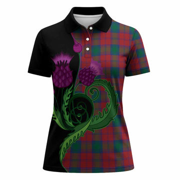 Fotheringham (Fotheringhame) Tartan Women Polo Shirt Traditional Scottish Thistle