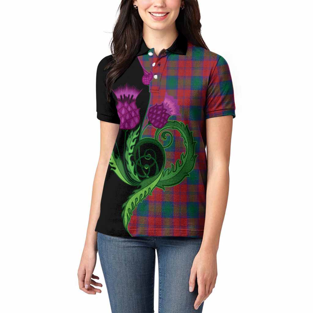 Fotheringham (Fotheringhame) Tartan Women Polo Shirt Traditional Scottish Thistle
