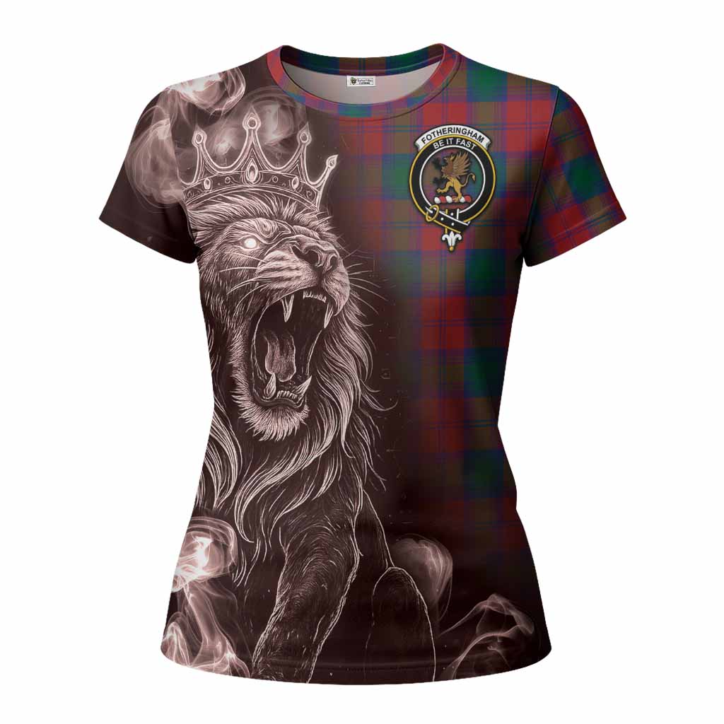 Fotheringham (Fotheringhame) Tartan Women T shirt Roaring Lion Heritage