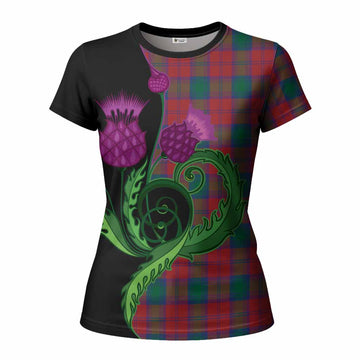 Fotheringham (Fotheringhame) Tartan Women T shirt Traditional Scottish Thistle