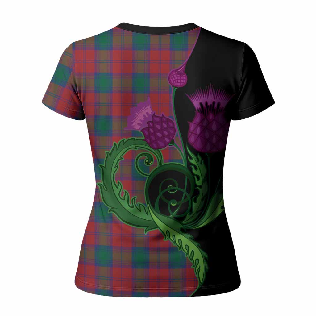 Fotheringham (Fotheringhame) Tartan Women T shirt Traditional Scottish Thistle