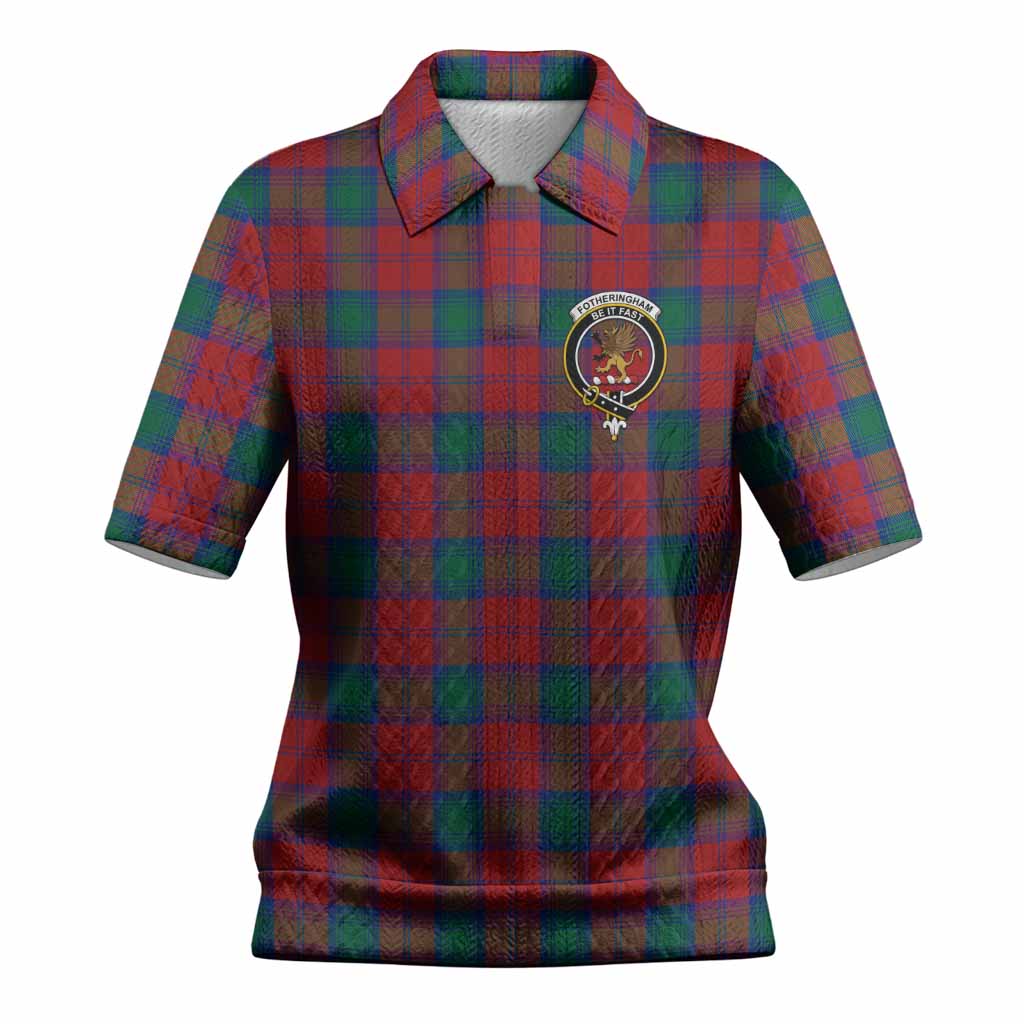 Fotheringham (Fotheringhame) Tartan Women’s Polo Sweater Top with Family Crest