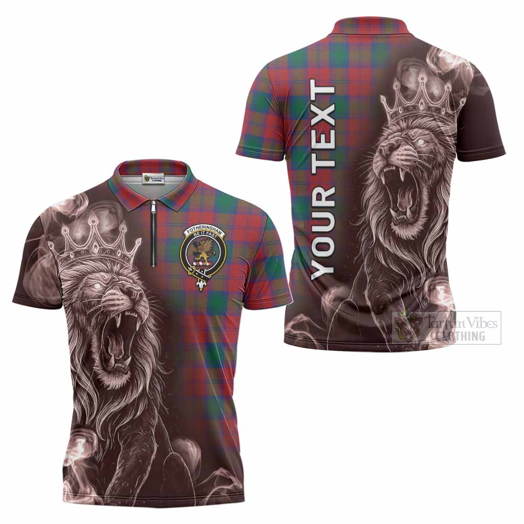 Fotheringham (Fotheringhame) Tartan Zipper Polo Shirt Roaring Lion Heritage
