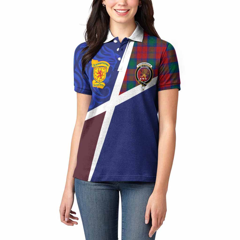 Fotheringham (Fotheringhame) The Scottish Football Crest Women Polo Shirt Lion-Tartan Army