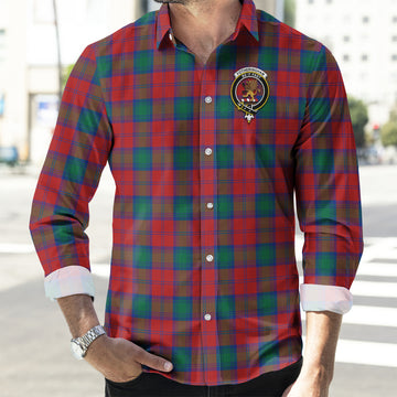 Fotheringham Tartan Long Sleeve Button Up Shirt with Family Crest