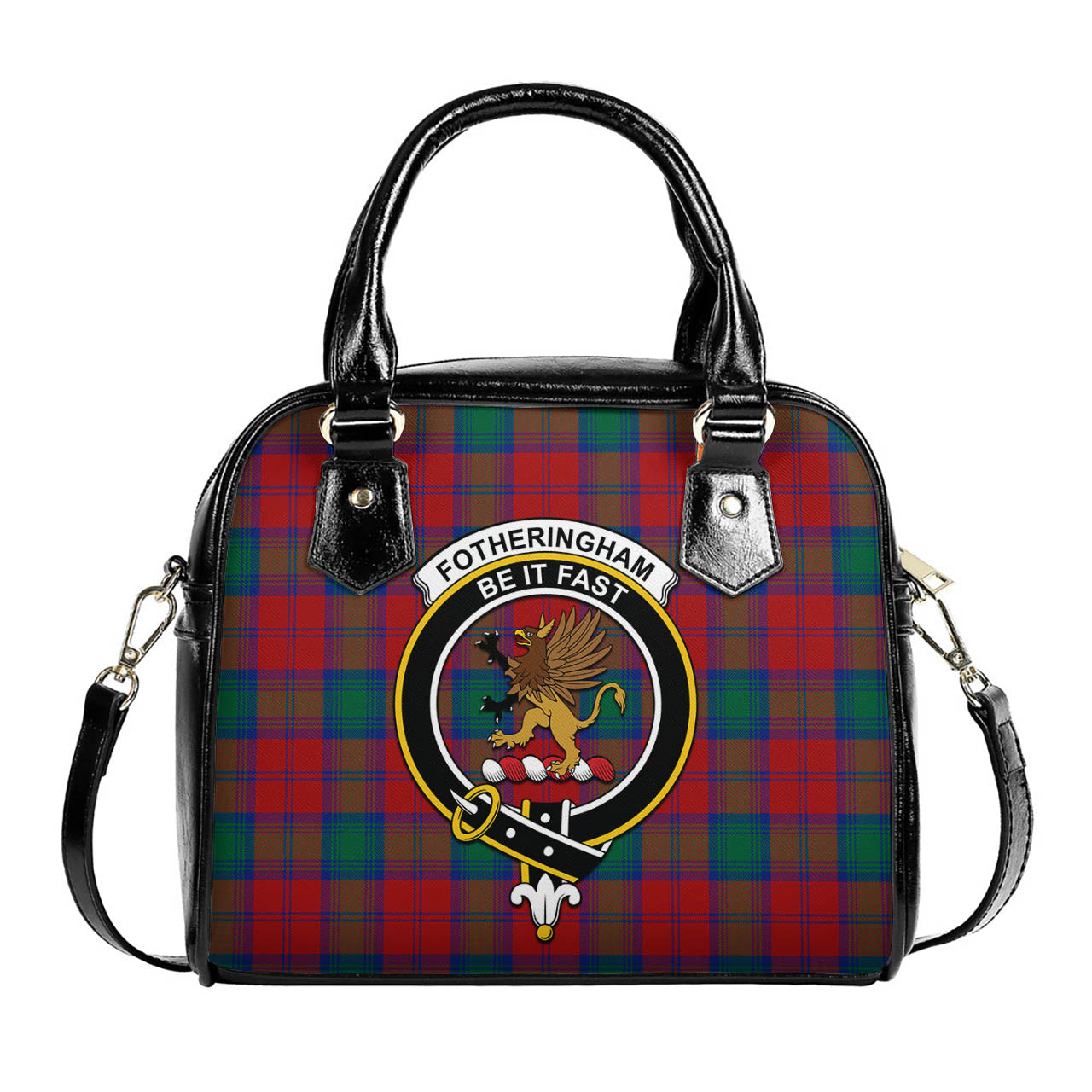 Fotheringham Modern Tartan Shoulder Handbags with Family Crest One Size 6*25*22 cm - Tartanvibesclothing
