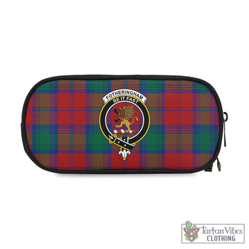 Fotheringham Tartan Pen and Pencil Case with Family Crest
