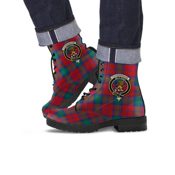 Fotheringham Modern Tartan Leather Boots with Family Crest