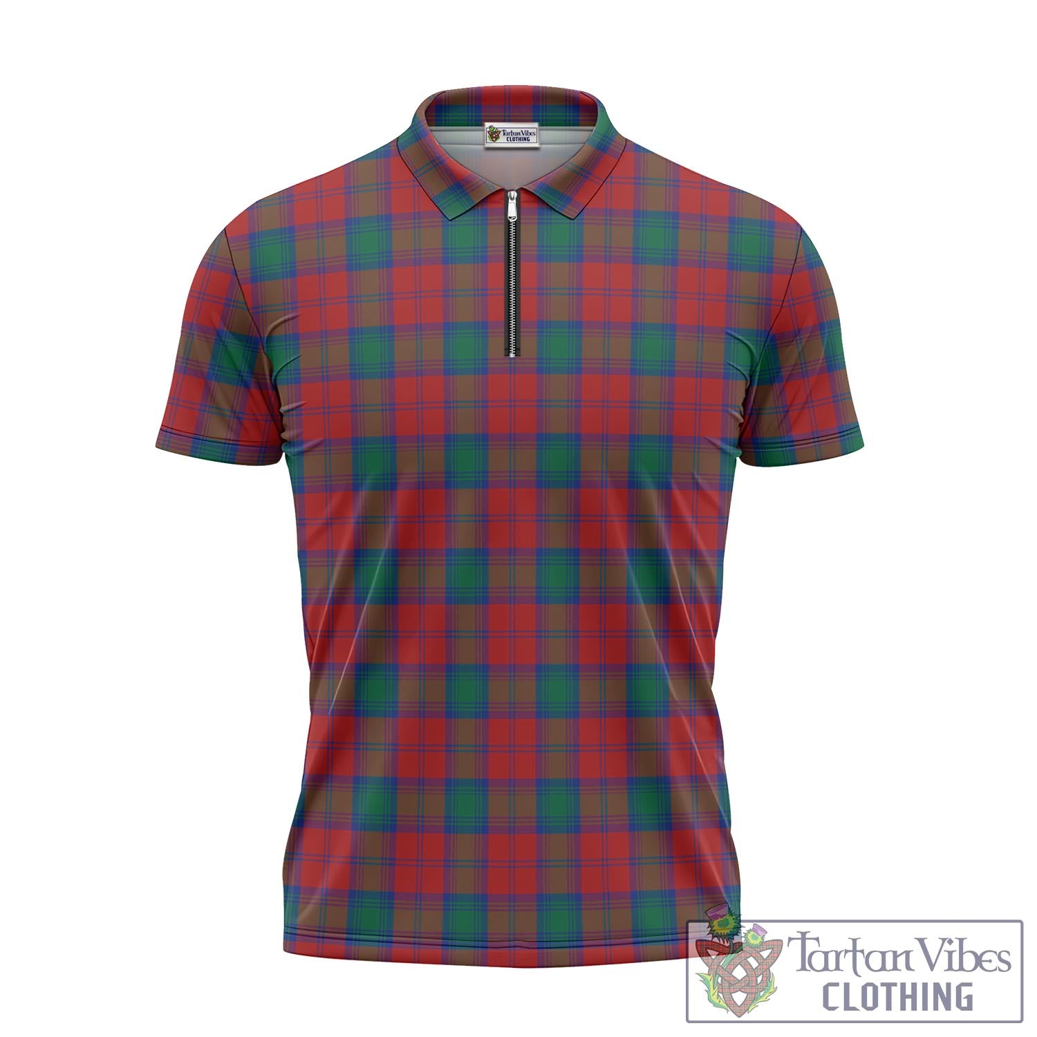 Tartan Vibes Clothing Fotheringham Modern Tartan Zipper Polo Shirt