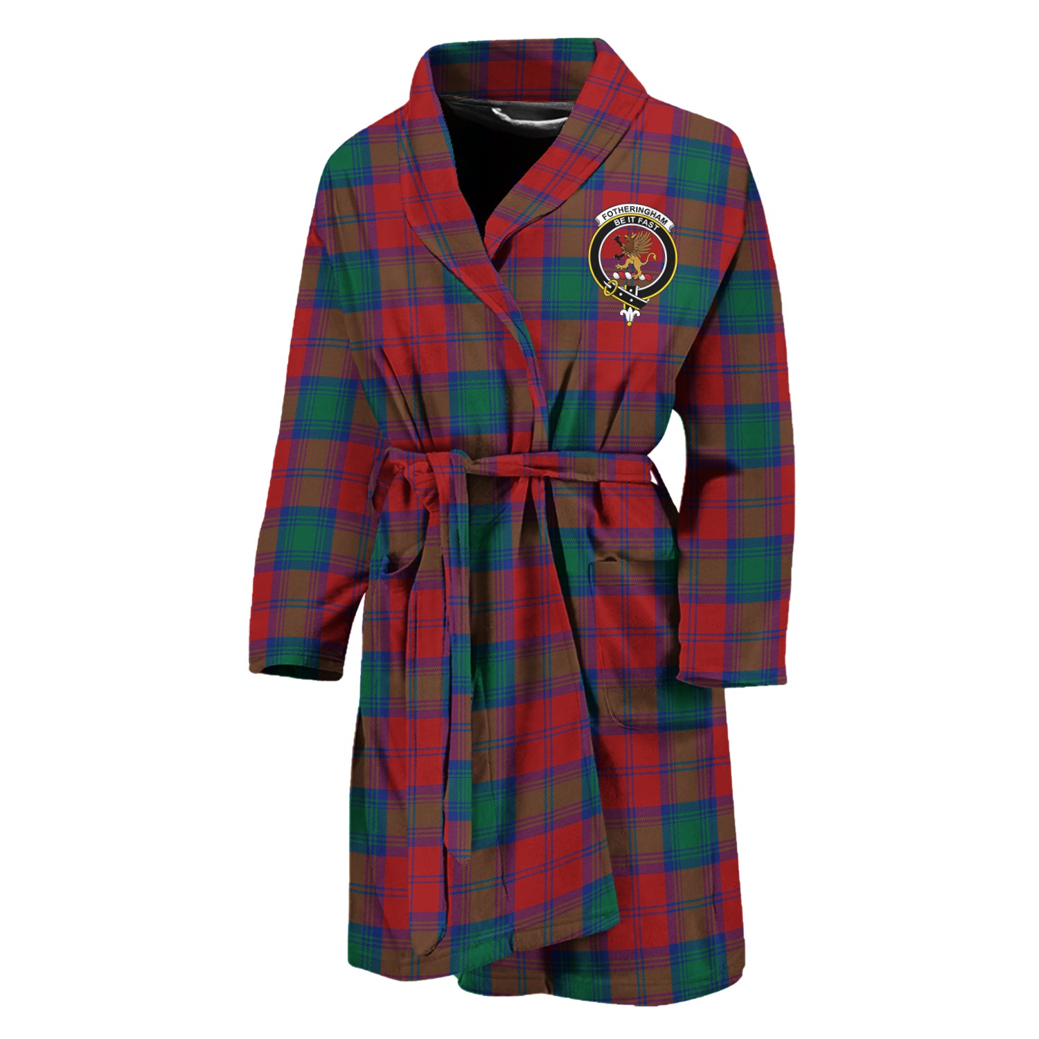 Fotheringham (Fotheringhame) Tartan Bathrobe with Family Crest Unisex M - Tartan Vibes Clothing