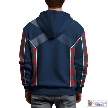Fotheringham Modern Tartan Hoodie with Family Crest and Scottish Thistle Vibes Sport Style