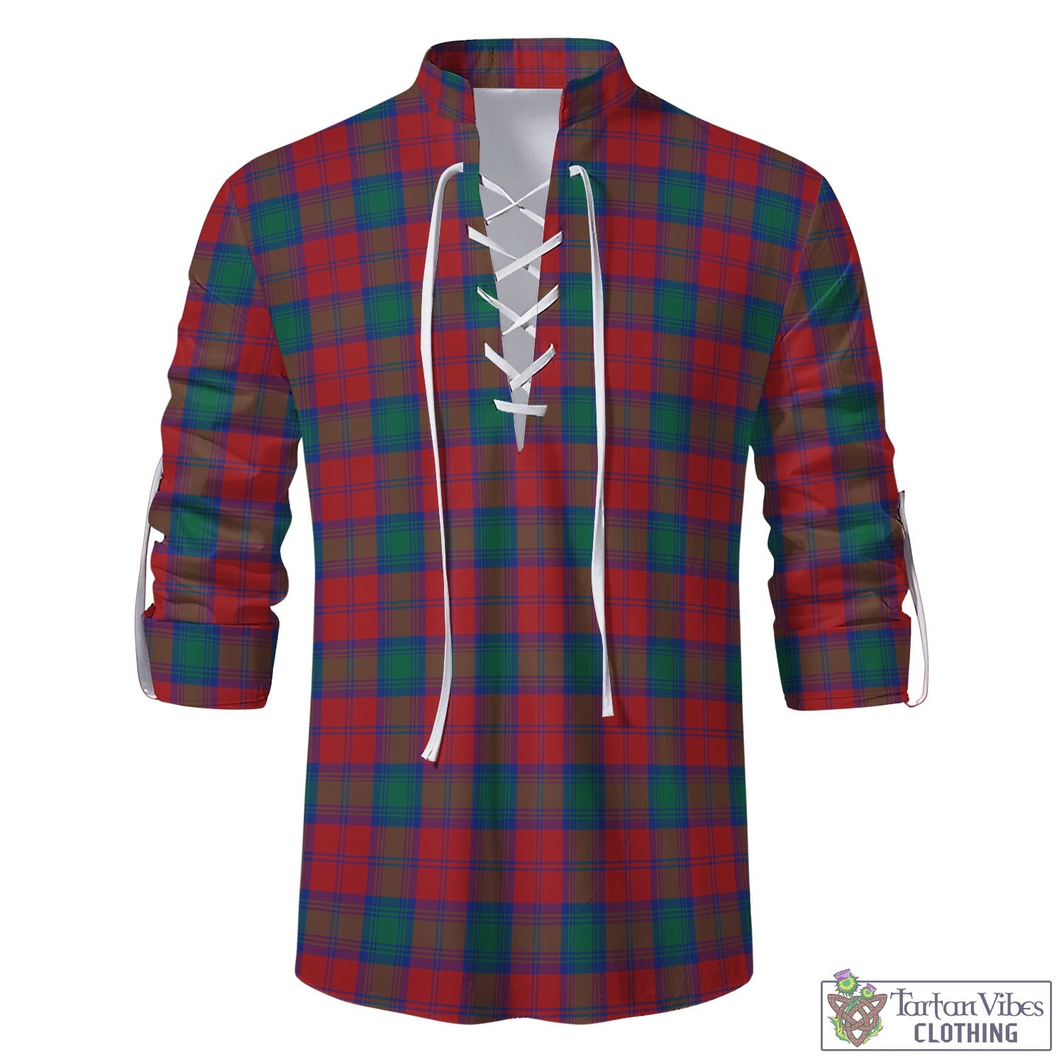 Tartan Vibes Clothing Fotheringham Modern Tartan Men's Scottish Traditional Jacobite Ghillie Kilt Shirt