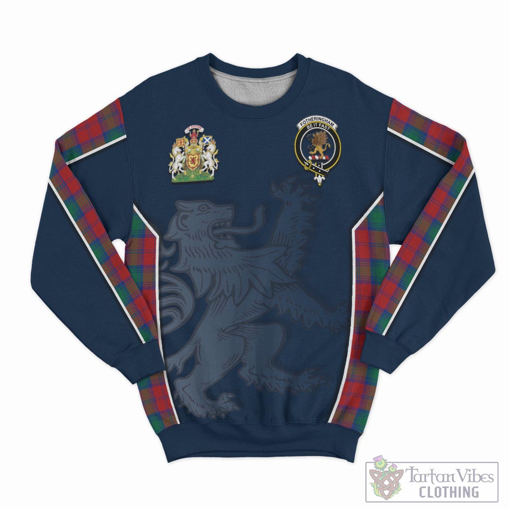 Tartan Vibes Clothing Fotheringham Modern Tartan Sweater with Family Crest and Lion Rampant Vibes Sport Style