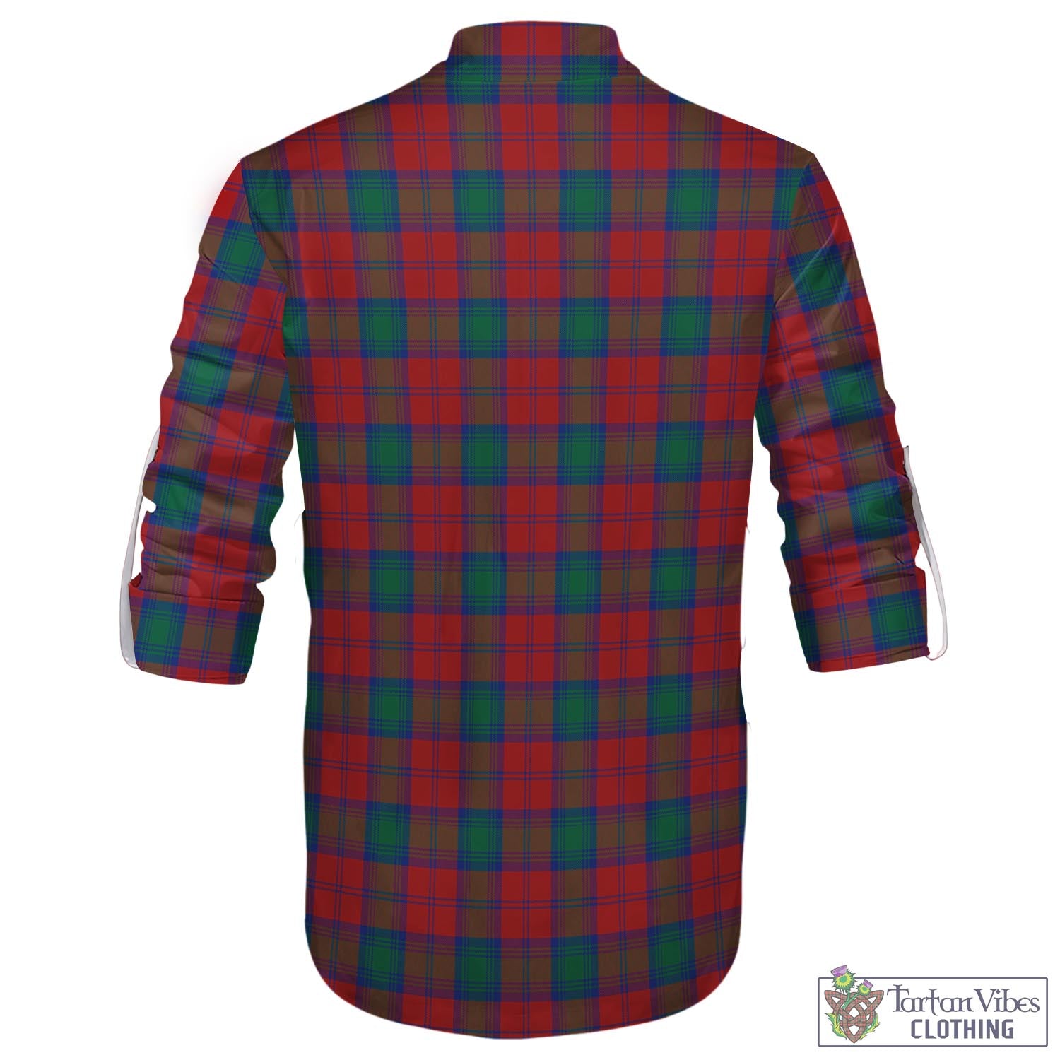 Tartan Vibes Clothing Fotheringham Modern Tartan Men's Scottish Traditional Jacobite Ghillie Kilt Shirt with Family Crest