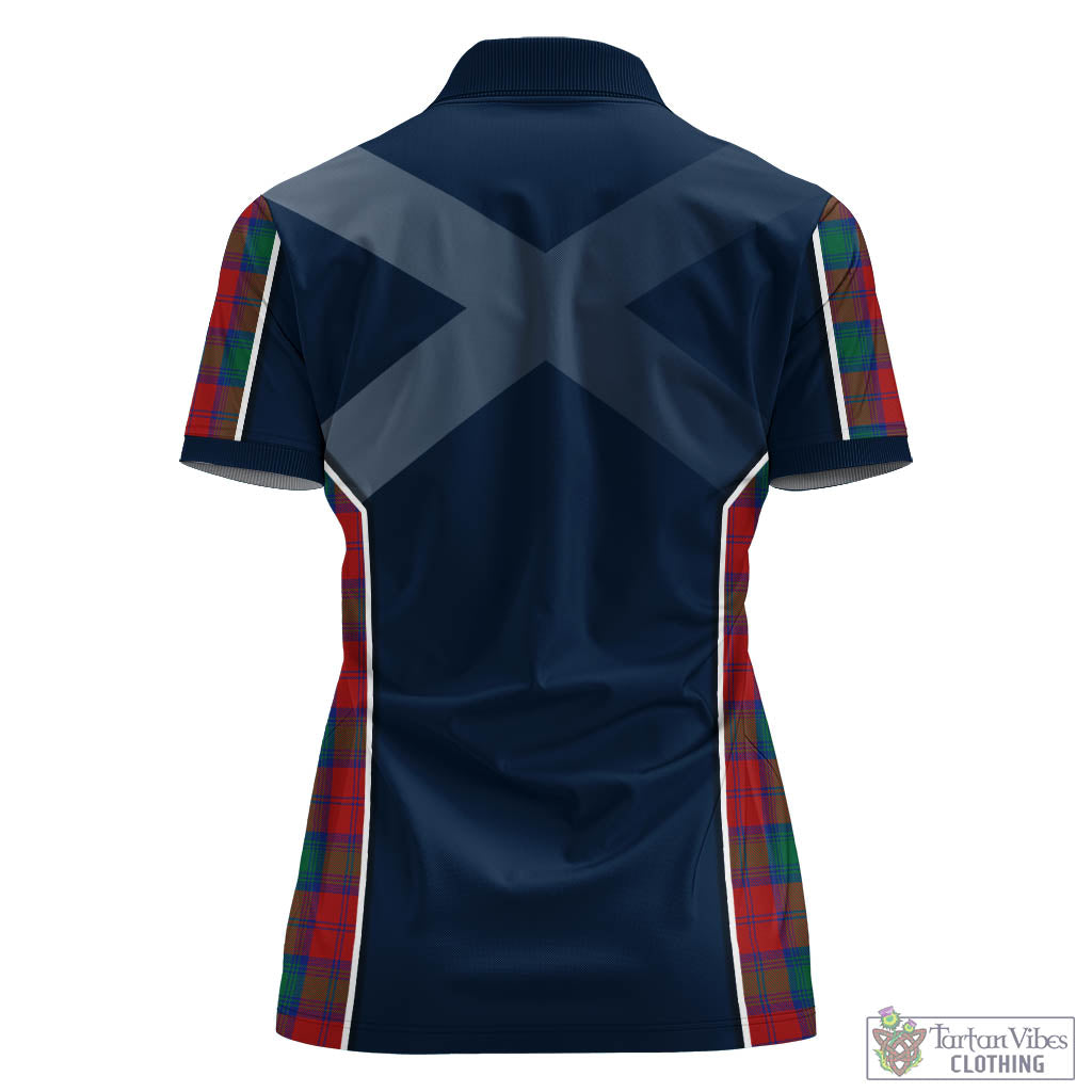 Fotheringham (Fotheringhame) Tartan Women's Polo Shirt with Family Crest and Lion Rampant Vibes Sport Style - Tartan Vibes Clothing