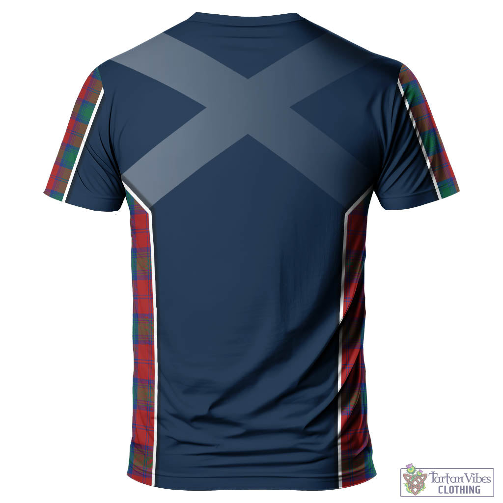 Tartan Vibes Clothing Fotheringham Modern Tartan T-Shirt with Family Crest and Lion Rampant Vibes Sport Style