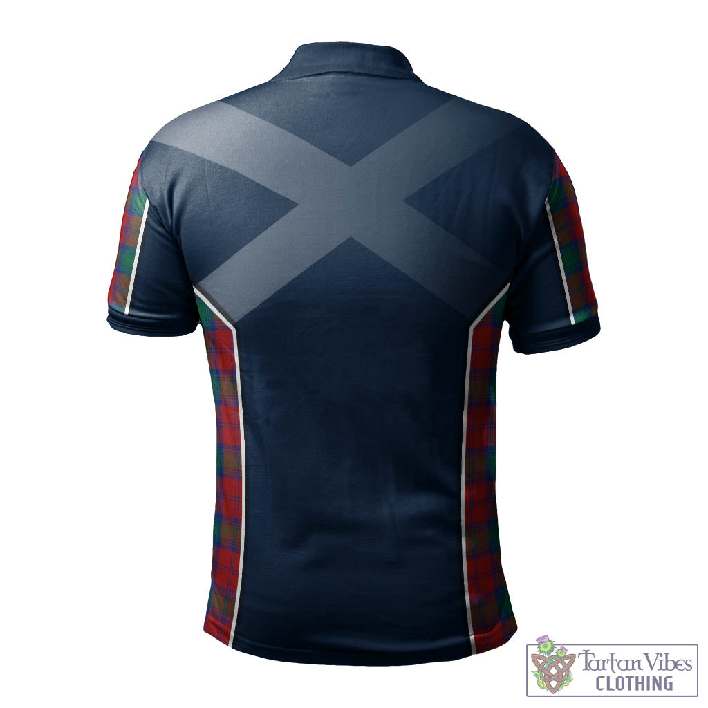 Tartan Vibes Clothing Fotheringham Modern Tartan Men's Polo Shirt with Family Crest and Lion Rampant Vibes Sport Style