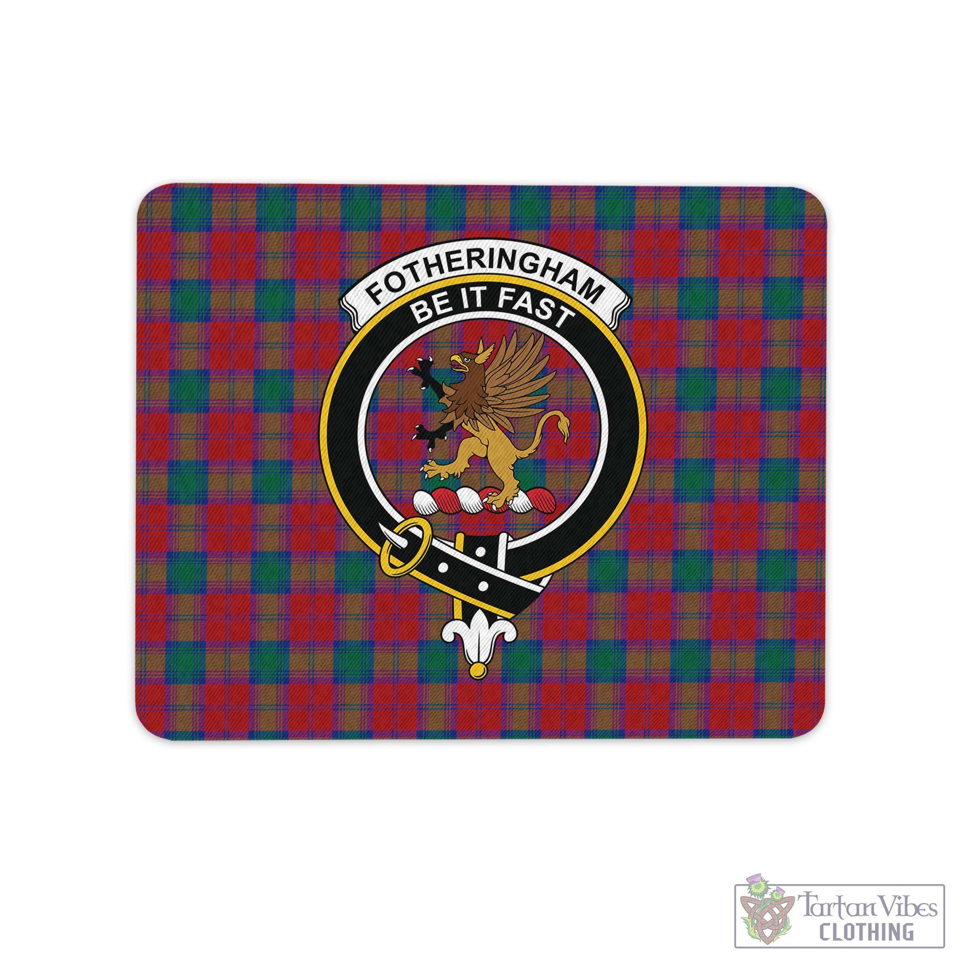 Tartan Vibes Clothing Fotheringham Modern Tartan Mouse Pad with Family Crest