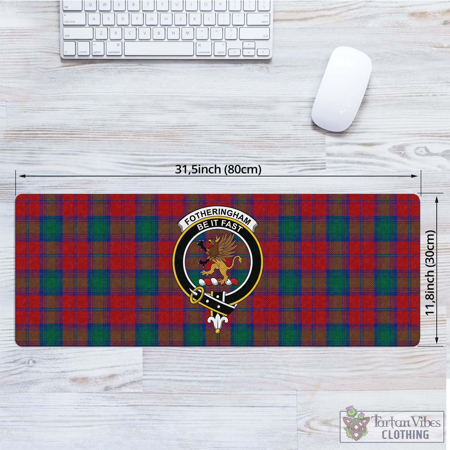 Tartan Vibes Clothing Fotheringham Modern Tartan Mouse Pad with Family Crest