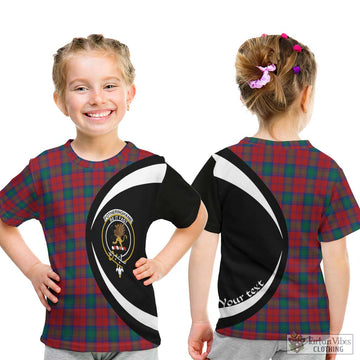 Fotheringhame Tartan Kid T-Shirt with Family Crest Circle Style