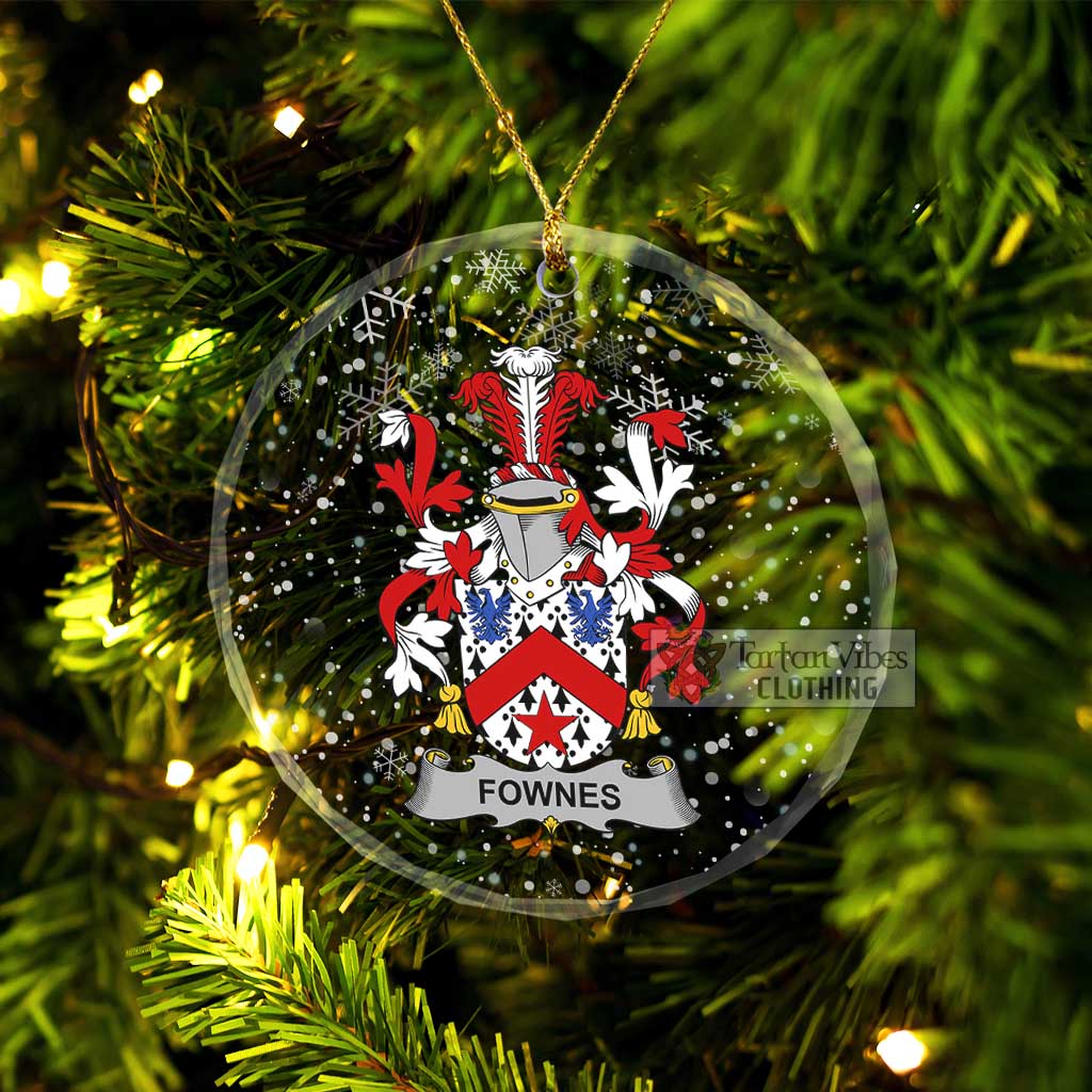 Fownes Irish Clan Christmas Glass Ornament with Coat of Arms Transparent Glass Circle - 2D-tartanvibesclothing