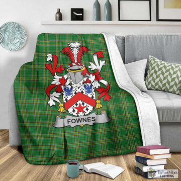 Fownes Irish Clan Tartan Blanket with Coat of Arms - Tartan Vibes Clothing
