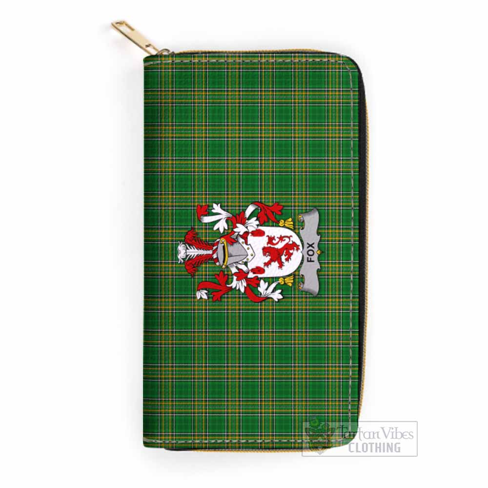 Fox Irish Clan Tartan Women's Leather Wallet with Coat of Arms One Size 19.7*10.5*3.5 cm - Tartan Vibes Clothing