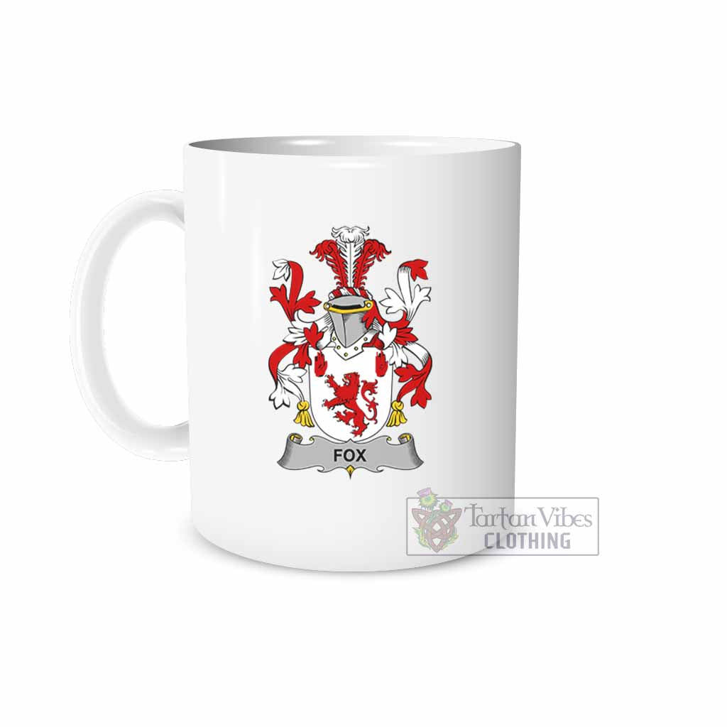 Fox Irish Clan Coat of Arms Ceramic Mug White - 2D-tartanvibesclothing