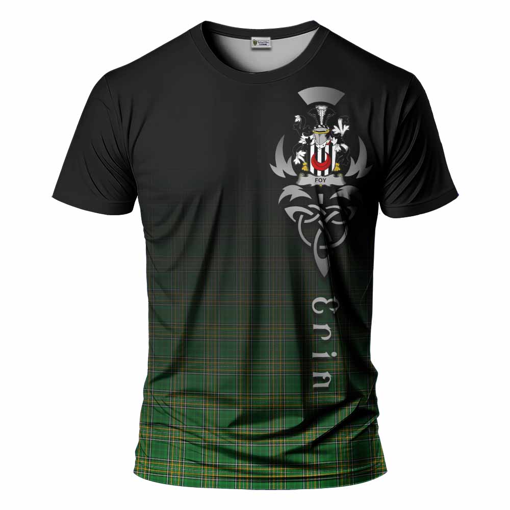 Tartan Vibes Clothing Foy Irish Clan T-Shirt with Coat of Arms Erin Go Bragh Celtic Inspired