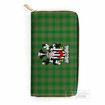 Foy Irish Clan Tartan Women's Leather Wallet with Coat of Arms