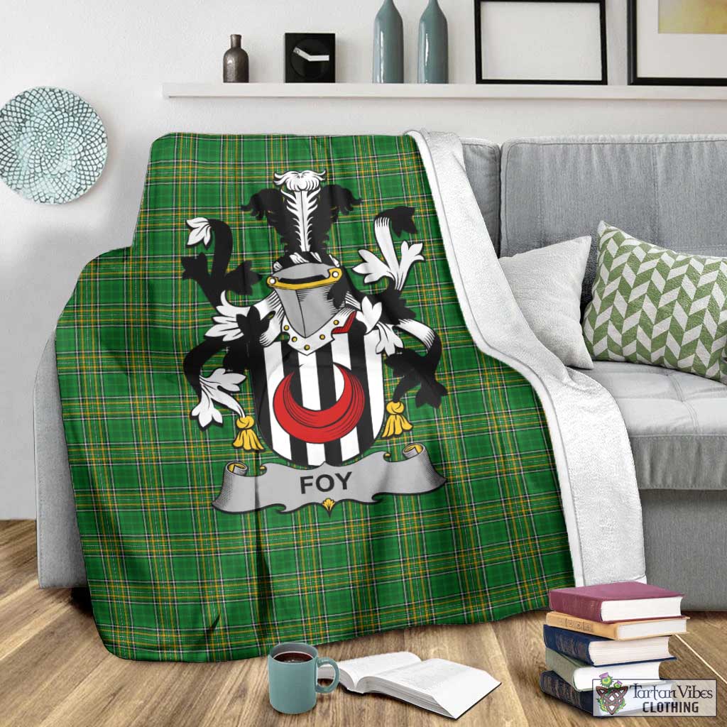 Foy Irish Clan Tartan Blanket with Coat of Arms - Tartan Vibes Clothing