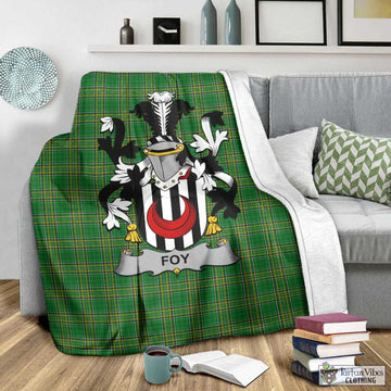 Foy Irish Clan Tartan Blanket with Coat of Arms - Tartan Vibes Clothing