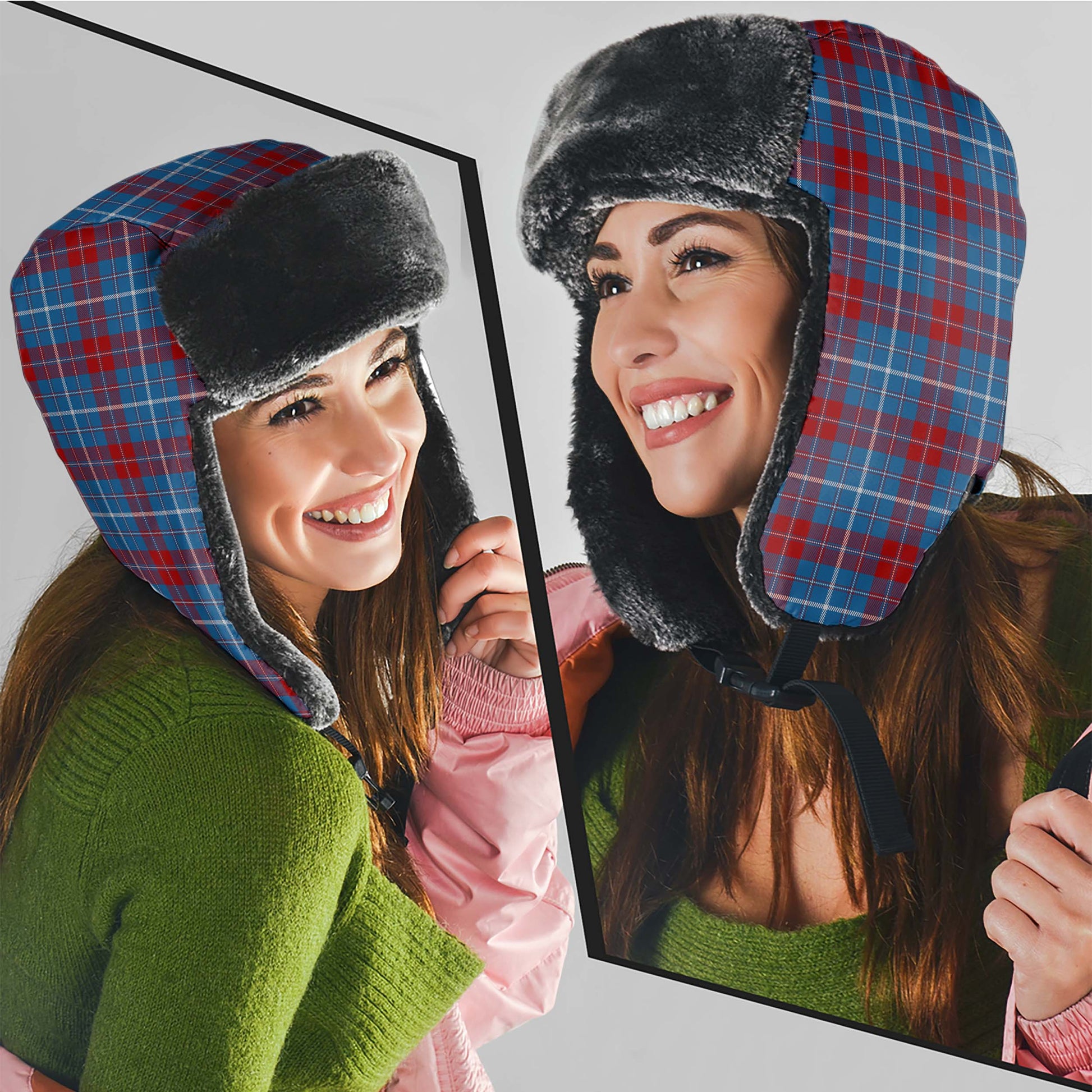Frame Tartan Winter Trapper Hat Winter Trapper Hat Universal Fit Circumference 22.8in (58cm) - Tartanvibesclothing
