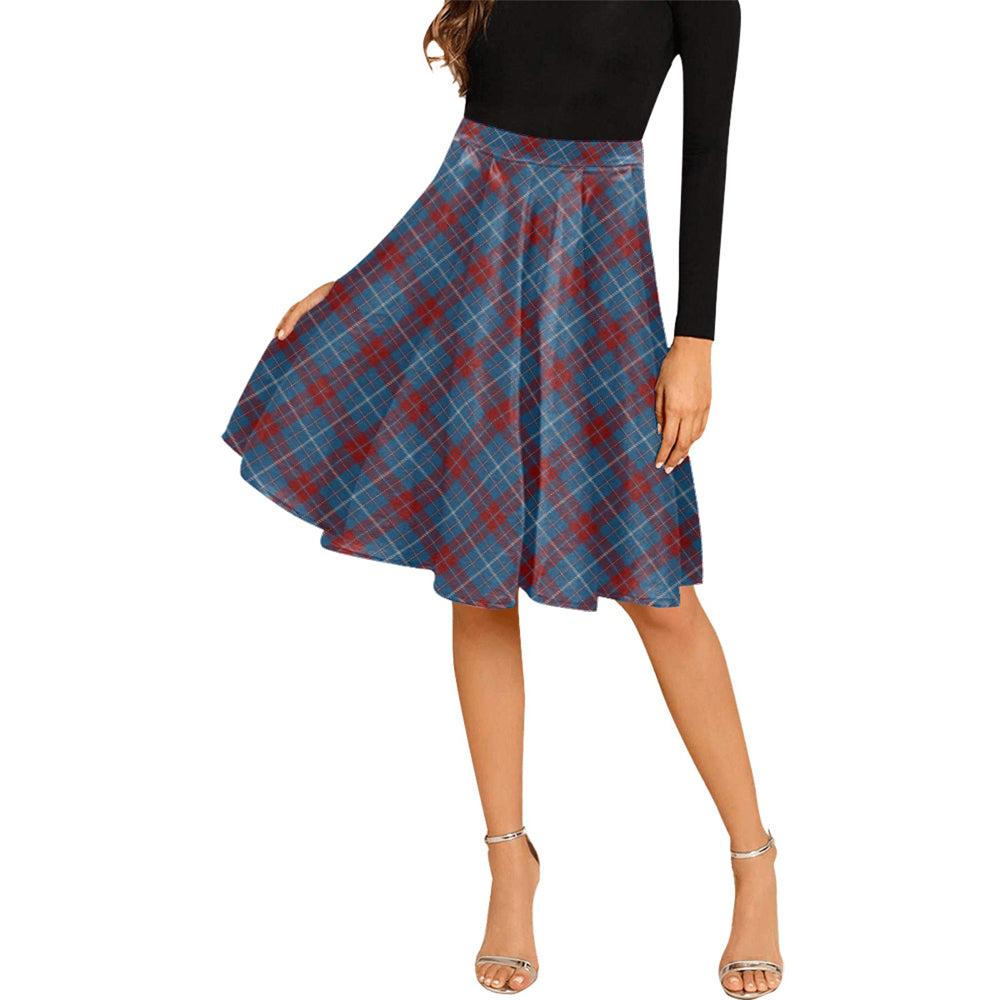 Frame Tartan Melete Pleated Midi Skirt Cross Style Female - Tartan Vibes Clothing