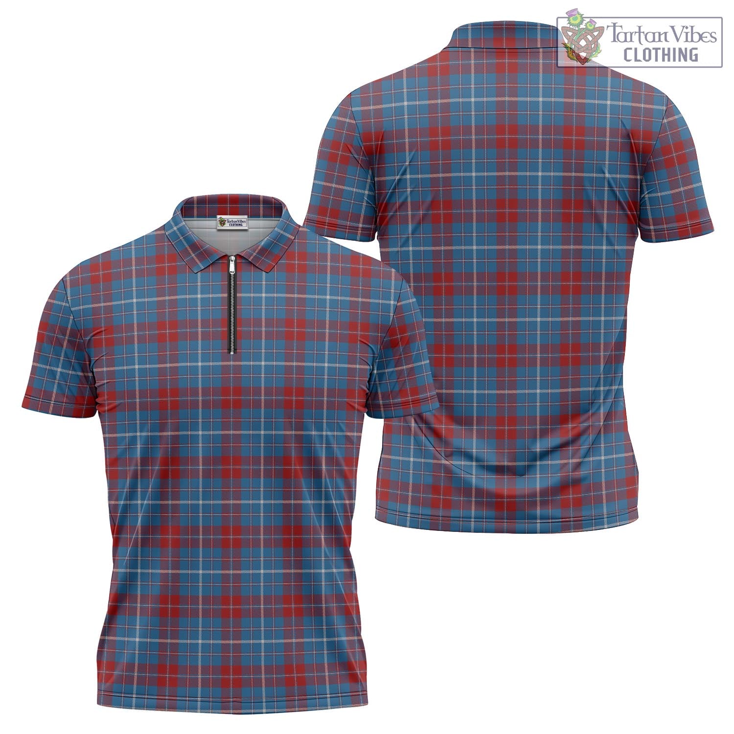Tartan Vibes Clothing Frame Tartan Zipper Polo Shirt