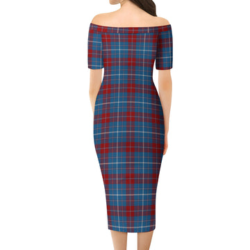 Frame Tartan Off Shoulder Lady Dress - Tartanvibesclothing