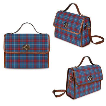 frame-tartan-leather-strap-waterproof-canvas-bag