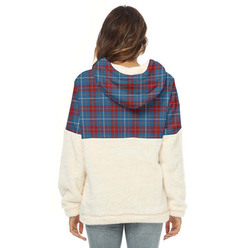 Frame Tartan Women's Borg Fleece Hoodie With Half Zip - Tartan Vibes Clothing