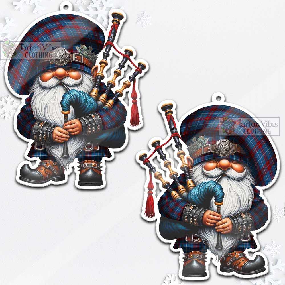 Tartan Vibes Clothing Frame Tartan Badpiper Gnome Christmas Ornament