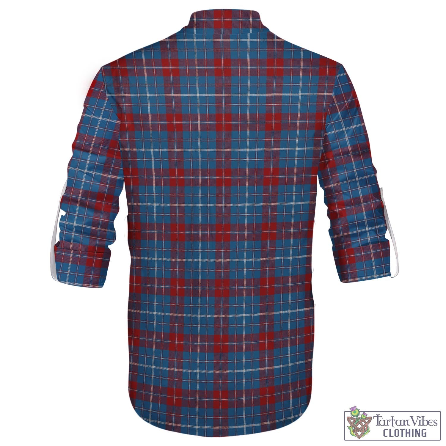 Tartan Vibes Clothing Frame Tartan Men's Scottish Traditional Jacobite Ghillie Kilt Shirt