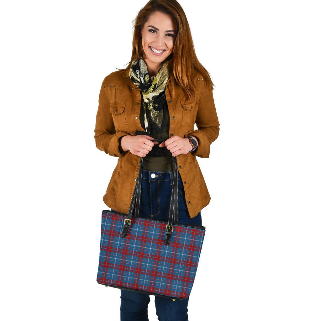 frame-tartan-leather-tote-bag