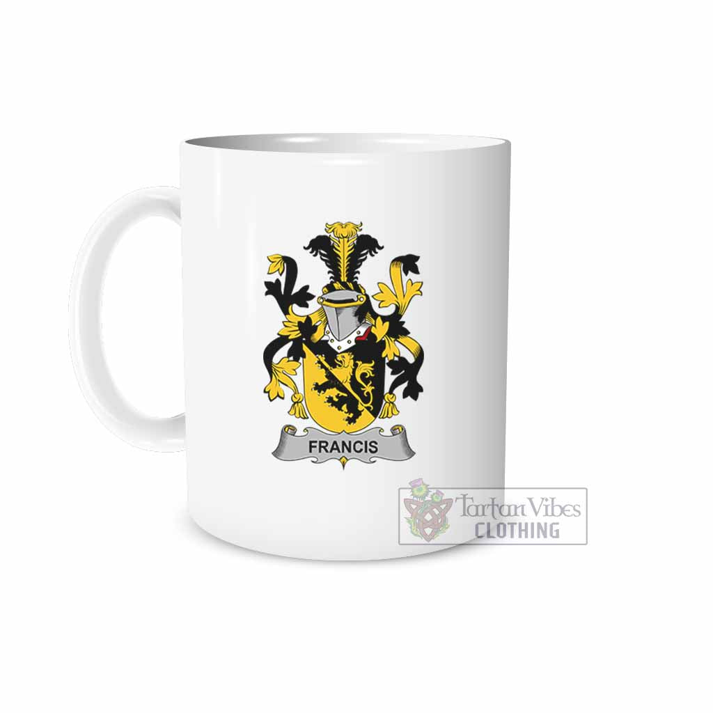 Francis Irish Clan Coat of Arms Ceramic Mug White - 2D-tartanvibesclothing