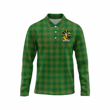 Francis Irish Clan Tartan Long Sleeve Polo Shirt with Coat of Arms Unisex - Tartan Vibes Clothing